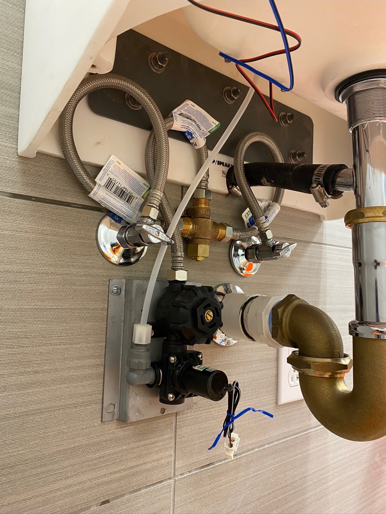 Under-sink water supply lines, angle stops, and valves repaired by BluePoint Plumbing in Santa Clarita